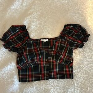 ASOS Wild Honey Plaid Crop Top